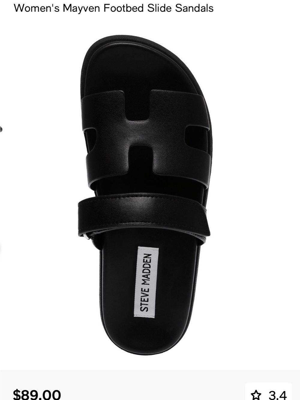 Steve Madden Black Women's Mayven Slide Sandals
